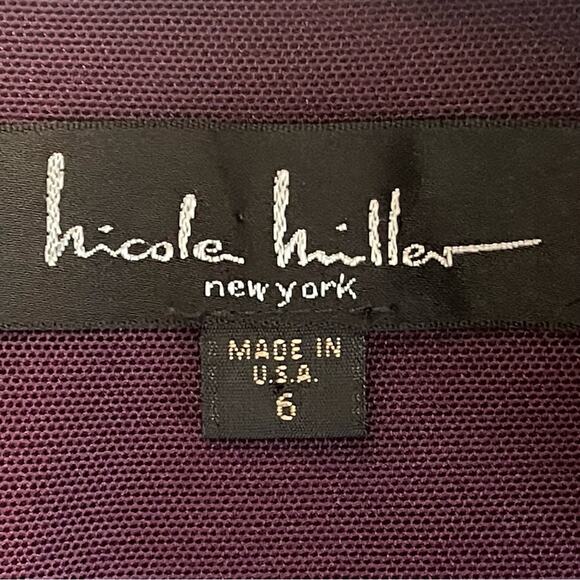 Anthropologie Nicole Miller Burgundy Minimalist Feminine Midi Dress NWOT Size 6 - Picture 8 of 12